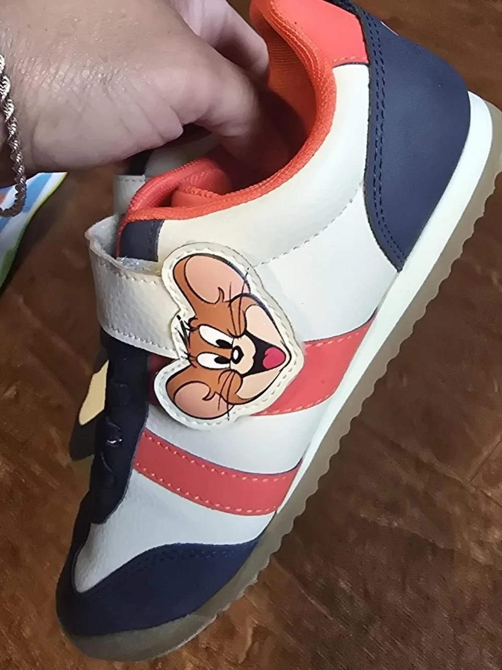 H&M White Navy & Coral Tom & Jerry Slip-On Sneakers for Kids